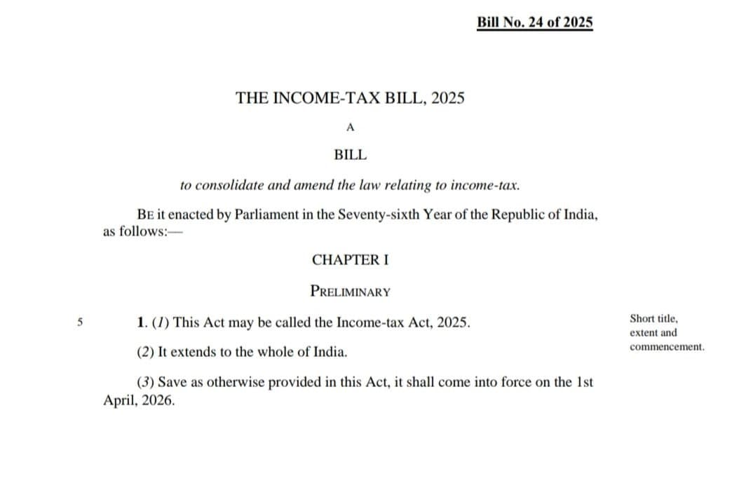 New Income Tax Bill 2025 to Replace 1961 Act