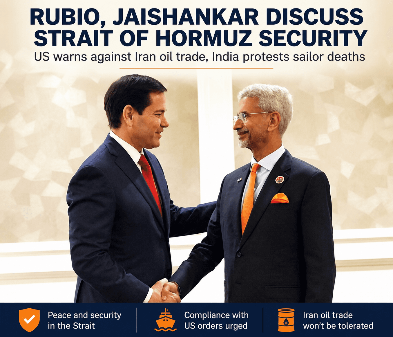 Rubio Warns on Iran Oil Trade After India Protests Sailor Deaths